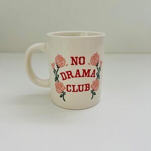 BAN.DO Ceramic Beige Pink Rose "No Drama Club" Coffee Mug Cup
